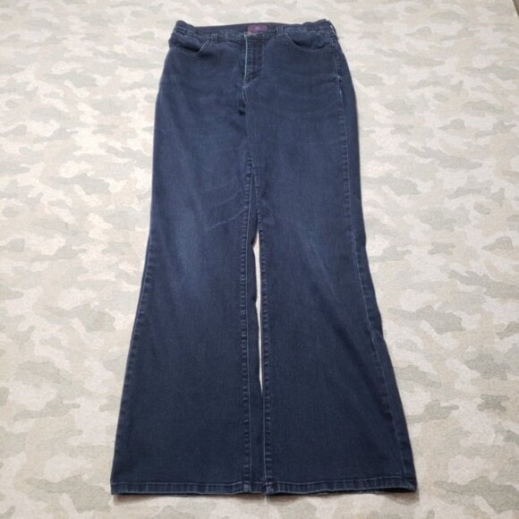 NYDJ Jeans Womens 30 Blue Made In USA Bootcut Denim Dark Wash - Picture 1 of 11